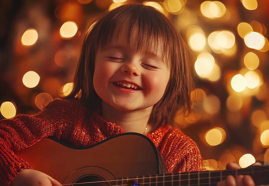 Child Learning the Guitar Child Learning the Guitar